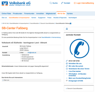 Meine Bank vor Ort in Faßberg Volksbank eG Südheide - Isenhagener Land - Altmark.png