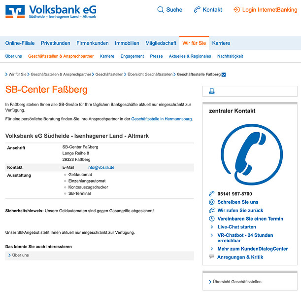 Meine Bank vor Ort in Faßberg Volksbank eG Südheide - Isenhagener Land - Altmark.png