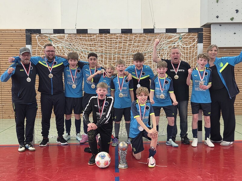 Mannschaftsfoto vom SG Nordkreis als Hallenmeister-U13-2025-2026